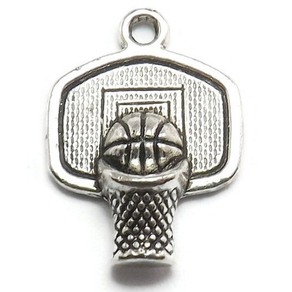 8pcs Basketball‎ Goal Charms, sports, jewelry making supplies